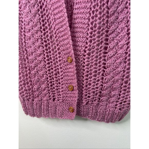 Vintage Plymouth Knit Pink‎ Open Weave Sweater Vest Women’s L Made in Korea - Picture 3 of 11